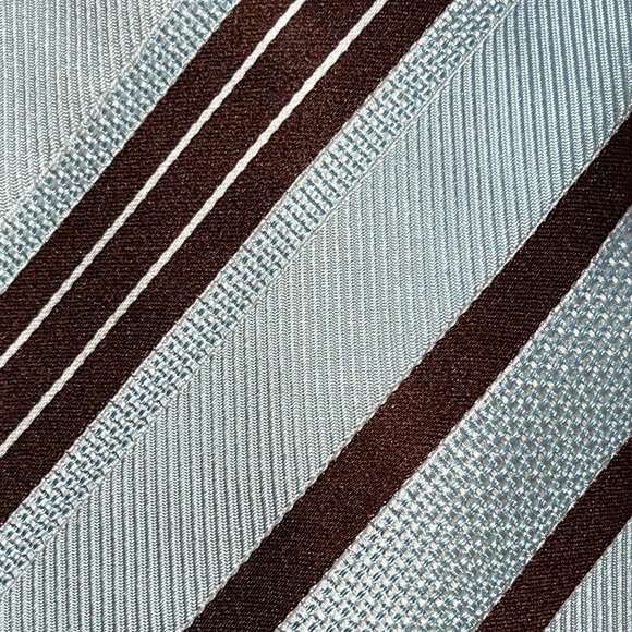 Ermenegildo Zegna Tie in Silver Blue/Chocolate - Picture 2 of 3